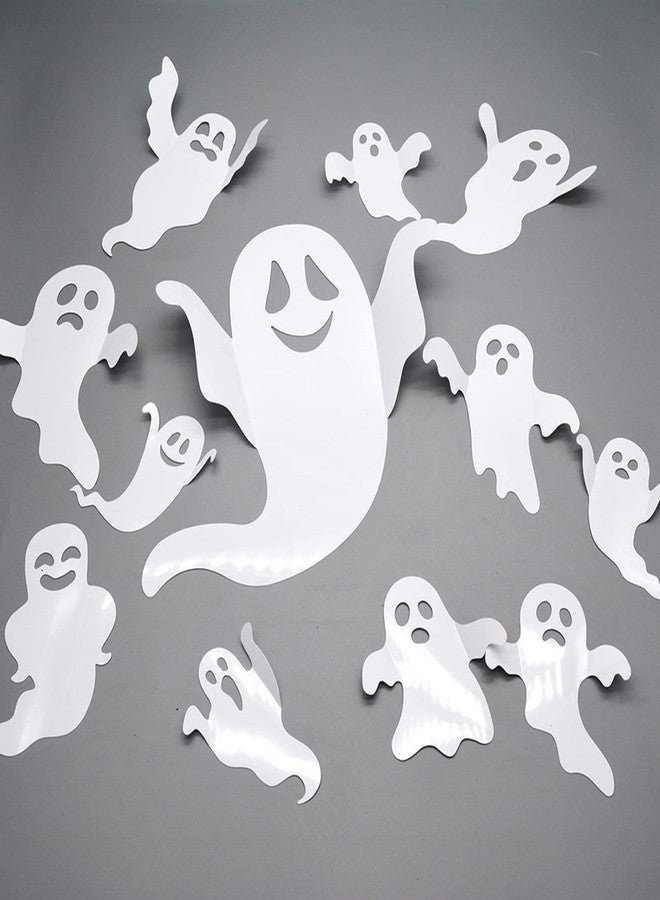 YKZFUI Halloween Ghost Wall Decor -12Pcs 3D Cute Ghost Stickers Window for Halloween Home Decorations Self-Adhesive White Ghost Decals for Halloween Eve Party Decor Indoor Room Decor - Image 1