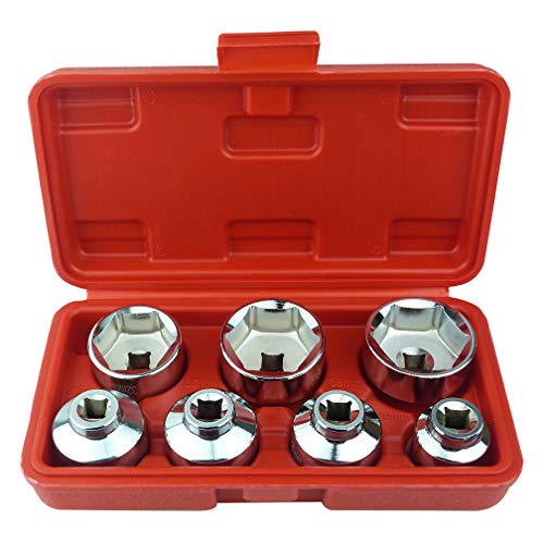 Ibetter Heavy Duty 7-Piece Oil Filter Cap Wrench Tool Kit Can Last For Ever Includes 24mm,27mm,29mm,30mm,32mm,36mm,38mm Socket Set Compatible with Mercedes Benz, VW, BMW and More Oil Filter Housing - Image 5