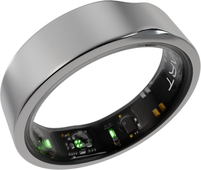 FITTR HART X2 Smart Ring, 8+ Days Battery, Fitness Tracker for Sleep, Recovery, Stress, Workout, Live Heartrate, Calories, Smart Ring for Men & Women, Buy Sizing Kit First, Titanium (Frost Silver, 9) - Image 1