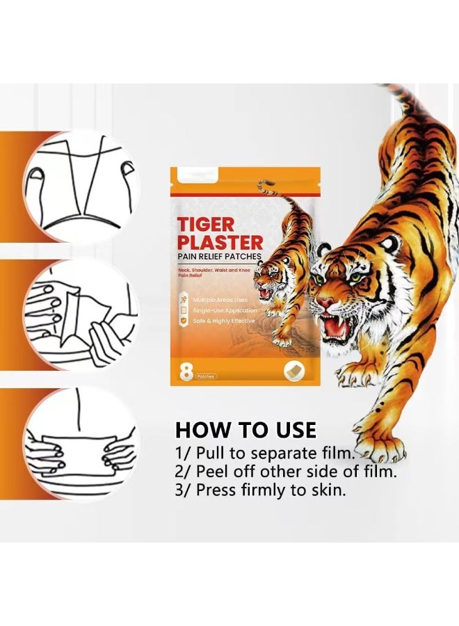 SYOSI 2 Packet Tiger Back Pain Patches, Hot Patch Tiger Chinese for Bone on Bone Knee Pain Relief, Back Pain, Muscle and Joint Pain Relief Ultra Strength Heat Patches - for Parents, Worker (16Tabs) - Image 2