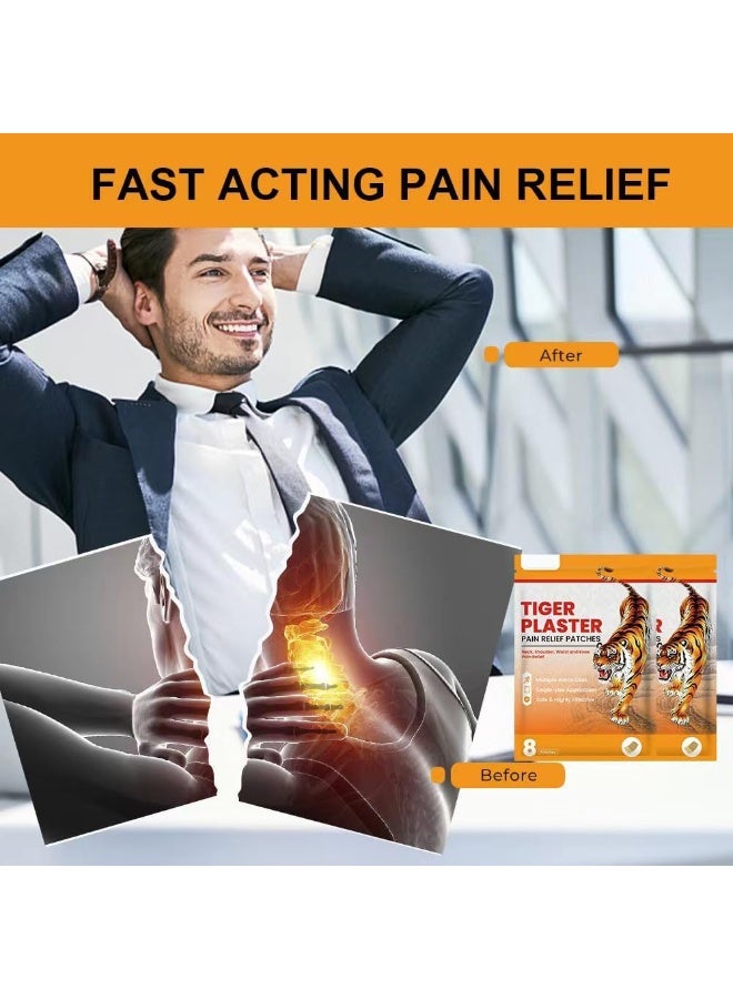 SYOSI 2 Packet Tiger Back Pain Patches, Hot Patch Tiger Chinese for Bone on Bone Knee Pain Relief, Back Pain, Muscle and Joint Pain Relief Ultra Strength Heat Patches - for Parents, Worker (16Tabs) - Image 5