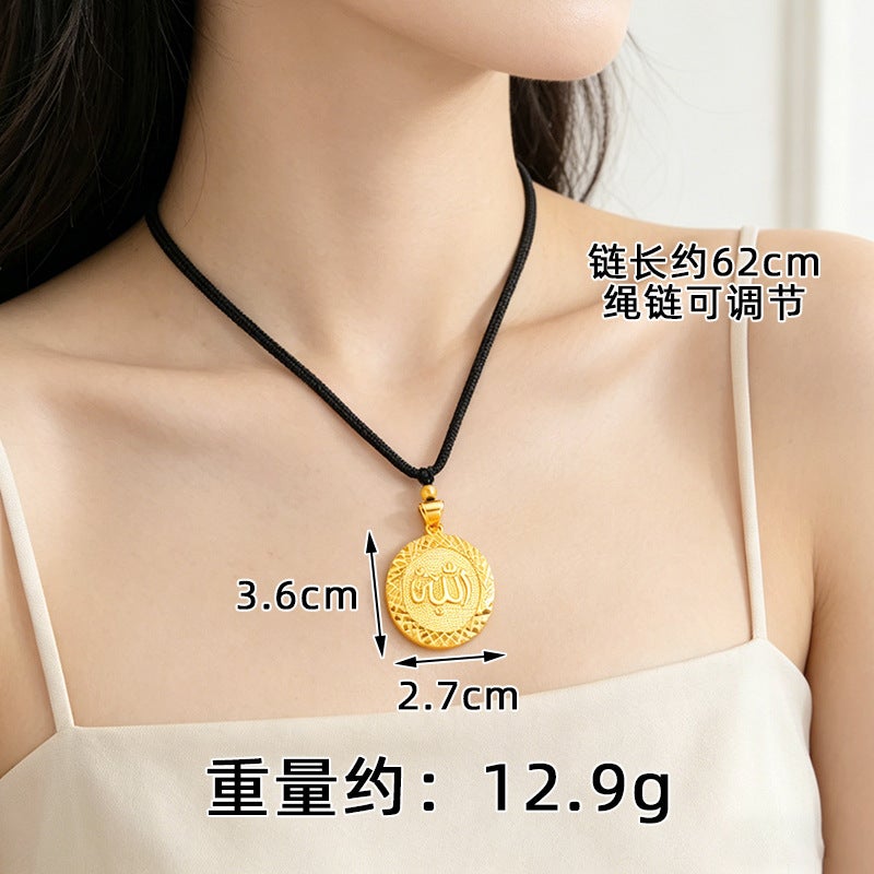 WU Elegant Middle Eastern Style Gold-Plated Pendant Necklace for Women - Image 1