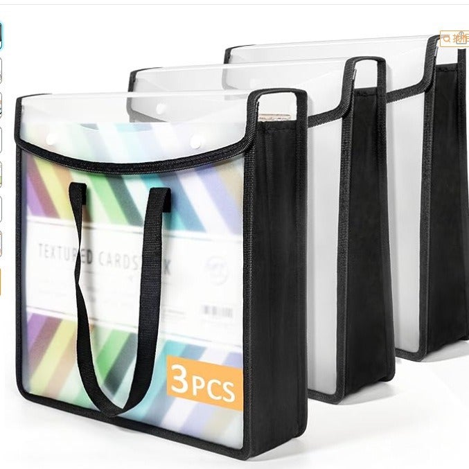Portable Transparent Canvas Drawing Material Paper Student Data Storage Bag Waterproof Large Capacity A3 Snap File Storage - Image 3