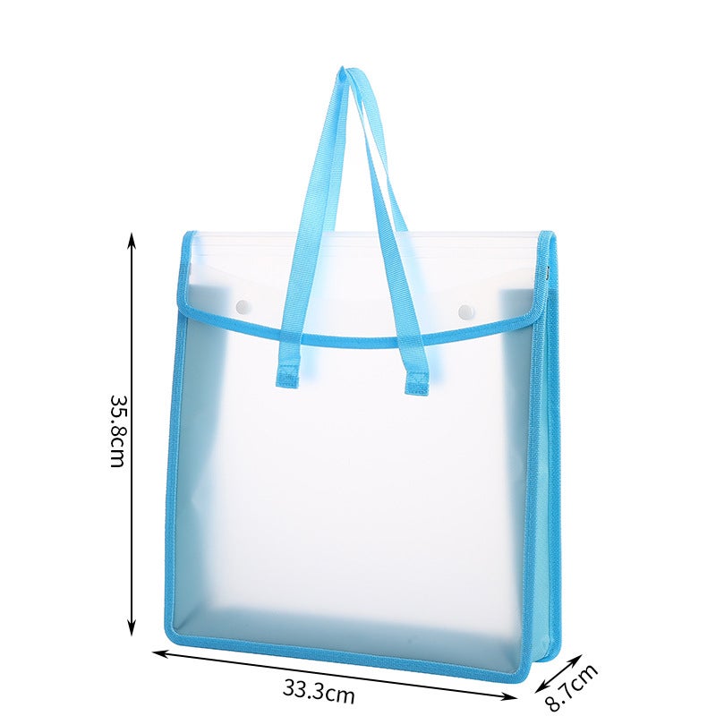 Portable Transparent Canvas Drawing Material Paper Student Data Storage Bag Waterproof Large Capacity A3 Snap File Storage - Image 5