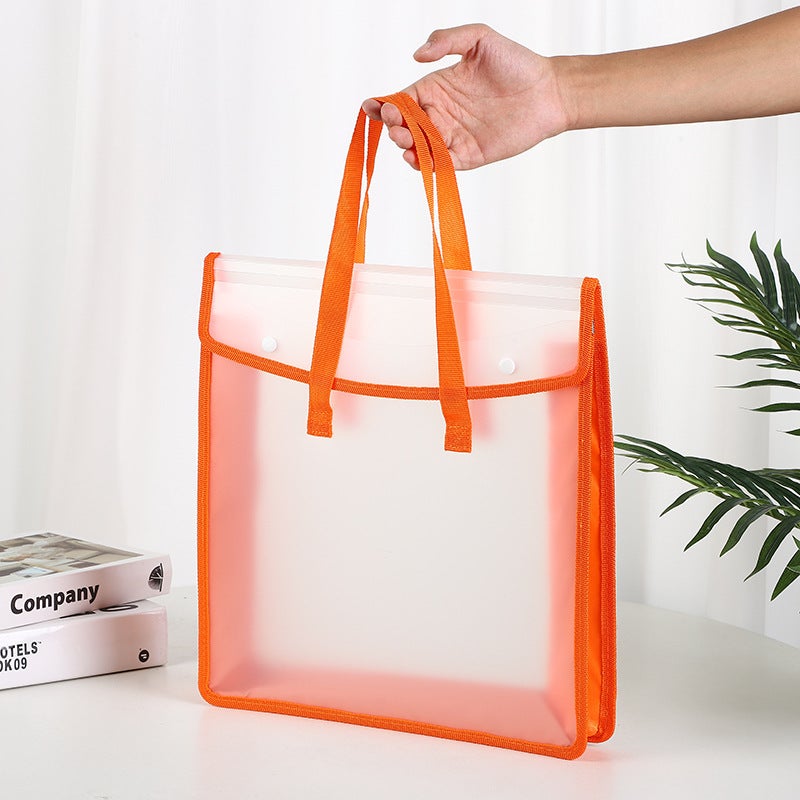 Portable Transparent Canvas Drawing Material Paper Student Data Storage Bag Waterproof Large Capacity A3 Snap File Storage - Image 1