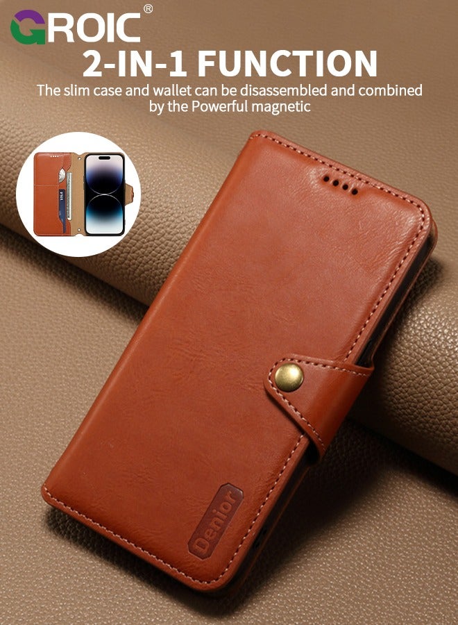 GROIC For iPhone 16 Pro Case,Wallet Case for iPhone 16 Pro,Leather Case with Cash Pocket,Flip Cover for iPhone 16 Pro,TPU Interior Protective Case,All-Round Protective iPhone 16 Pro Phone Shell 6.3'' - Image 2