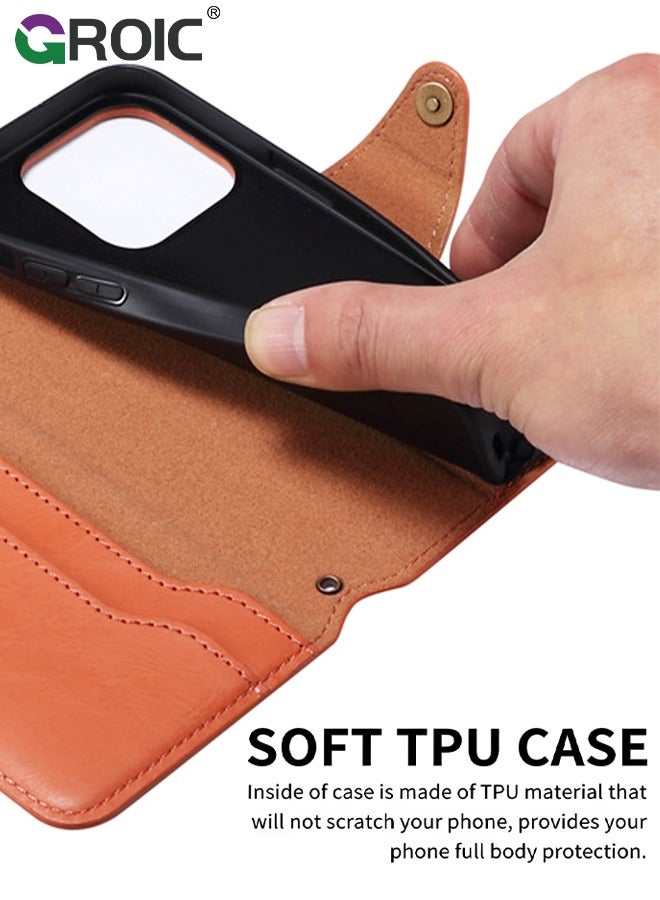 GROIC For iPhone 16 Pro Case,Wallet Case for iPhone 16 Pro,Leather Case with Cash Pocket,Flip Cover for iPhone 16 Pro,TPU Interior Protective Case,All-Round Protective iPhone 16 Pro Phone Shell 6.3'' - Image 5