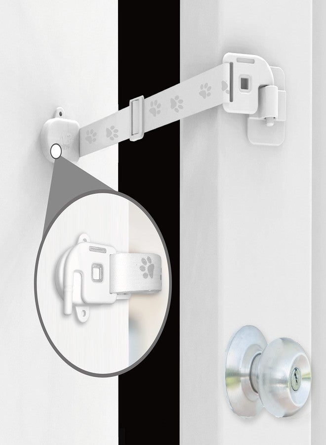 Neobay Adjustable Door Strap and Latch, Damage-Free Cat Door Latch to Keep Large Dog Out of Litter Box, Economical Alternative of Pet Gates and Interior Cat Door, Magnetic 1 Pack - Image 1