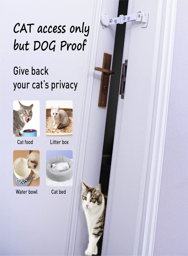Neobay Adjustable Door Strap and Latch, Damage-Free Cat Door Latch to Keep Large Dog Out of Litter Box, Economical Alternative of Pet Gates and Interior Cat Door, Magnetic 1 Pack - Image 3