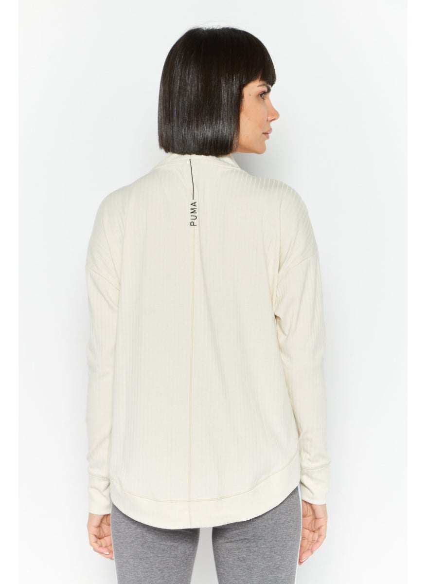 PUMA Women Sportswear Fit Long Sleeve Cardigan, Beige  - Image 4