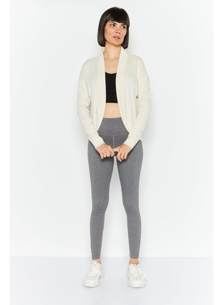 PUMA Women Sportswear Fit Long Sleeve Cardigan, Beige  - Image 3