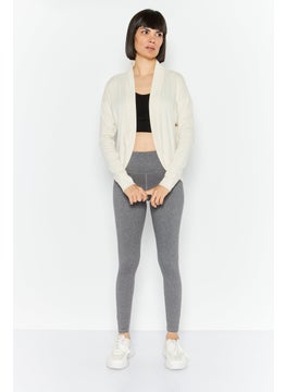 PUMA Women Sportswear Fit Long Sleeve Cardigan, Beige  - Image 3