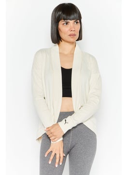 PUMA Women Sportswear Fit Long Sleeve Cardigan, Beige  - Image 1