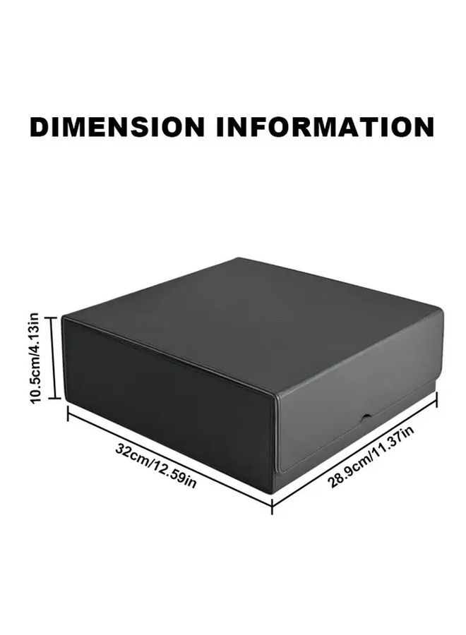 Magnetic Faux Leather Card Storage Box Holds 3000 Cards Black Red - Image 2