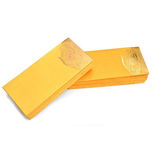 AargKraft™ Money Gift Envelopes Lifafa - Multi Color Pack of 50 Premium Designer Envelopes (Yellow, Orange) - Image 3