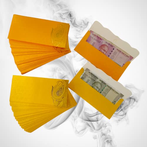 AargKraft™ Money Gift Envelopes Lifafa - Multi Color Pack of 50 Premium Designer Envelopes (Yellow, Orange) - Image 2