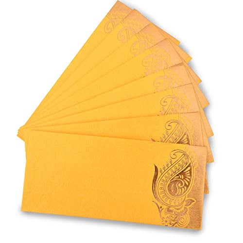 AargKraft™ Money Gift Envelopes Lifafa - Multi Color Pack of 50 Premium Designer Envelopes (Yellow, Orange) - Image 5