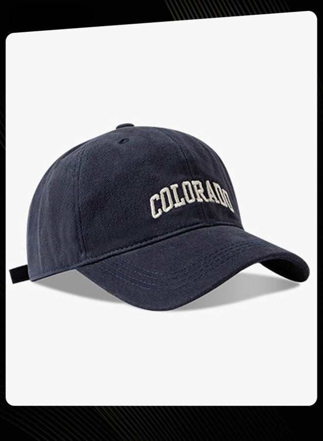 Joychic قبعة بيسبول نسائية متعددة الاستخدامات من النسخة الكورية قابلة للتنفس ربيعية صيفية خريفية قابلة للتعديل لحماية من الشمس ذات حافة مناسبة للرياضات الخارجية اليومية باللون navy - Image 3