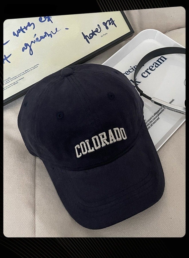 Joychic قبعة بيسبول نسائية متعددة الاستخدامات من النسخة الكورية قابلة للتنفس ربيعية صيفية خريفية قابلة للتعديل لحماية من الشمس ذات حافة مناسبة للرياضات الخارجية اليومية باللون navy - Image 2