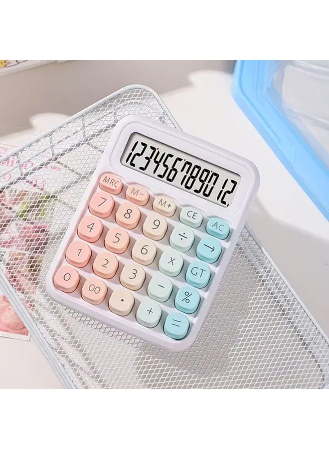 Colorful Retro Rounding Calculator With M M Buttons White Display For Office Accounting Budgeting - Image 1