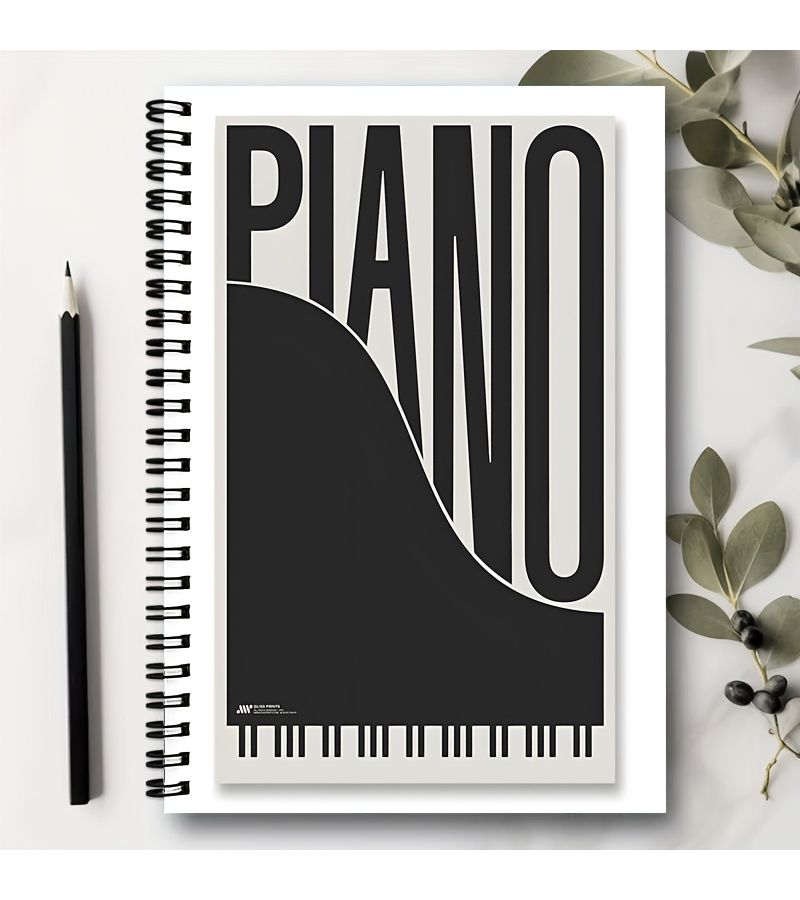 A5 Spiral Notebook 100 Pages 50 Sheets Piano Art Cover 8.3 x 5.7 Inch 24 Hole Binding Musical Theme Office Professional Note Taking - Image 5