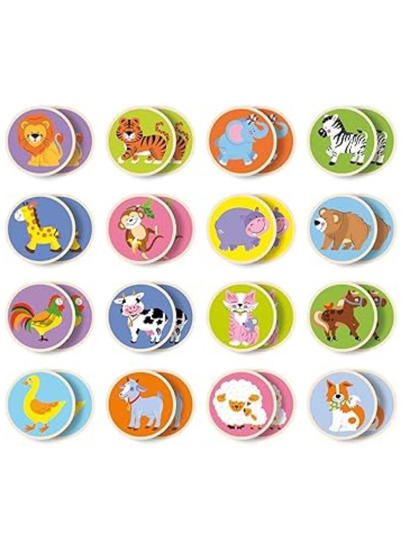 Viga Wooden Memory Game - Colorful Animals - Image 2