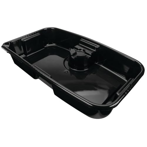 Performance Tool W4079 11-Quart Oil Drain Pan, Chemical-Resistant, Oil Filter Stand, Black - Image 1