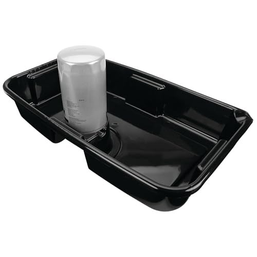 Performance Tool W4079 11-Quart Oil Drain Pan, Chemical-Resistant, Oil Filter Stand, Black - Image 5