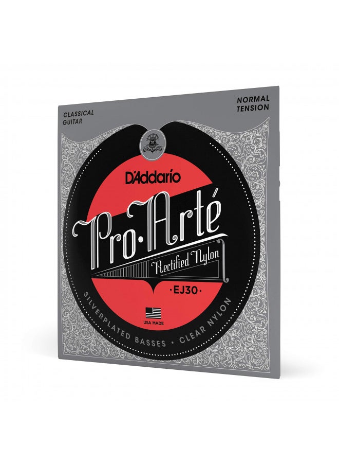 D'Addario Guitar Strings - Pro-Arte Classical Guitar Strings - EJ30 Nylon Guitar Strings - Silver Plated Wrap, Nylon Core, Rectified Nylon Trebles - Normal Tension