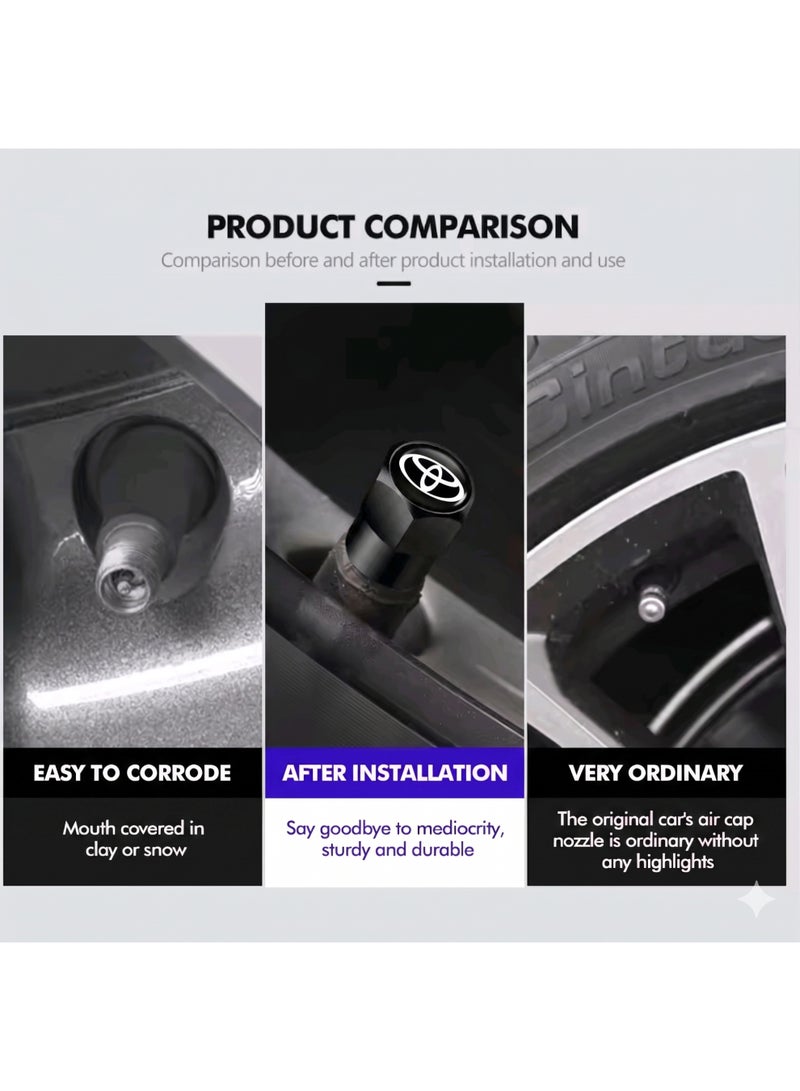 Car Valve Cap Decorative Dustproof Tire Valve Stem Caps (4pcs) Accessories For Toyota RAV4 Corolla Camry Frontier Supra CHR Hilux Tacoma Prado - Image 4