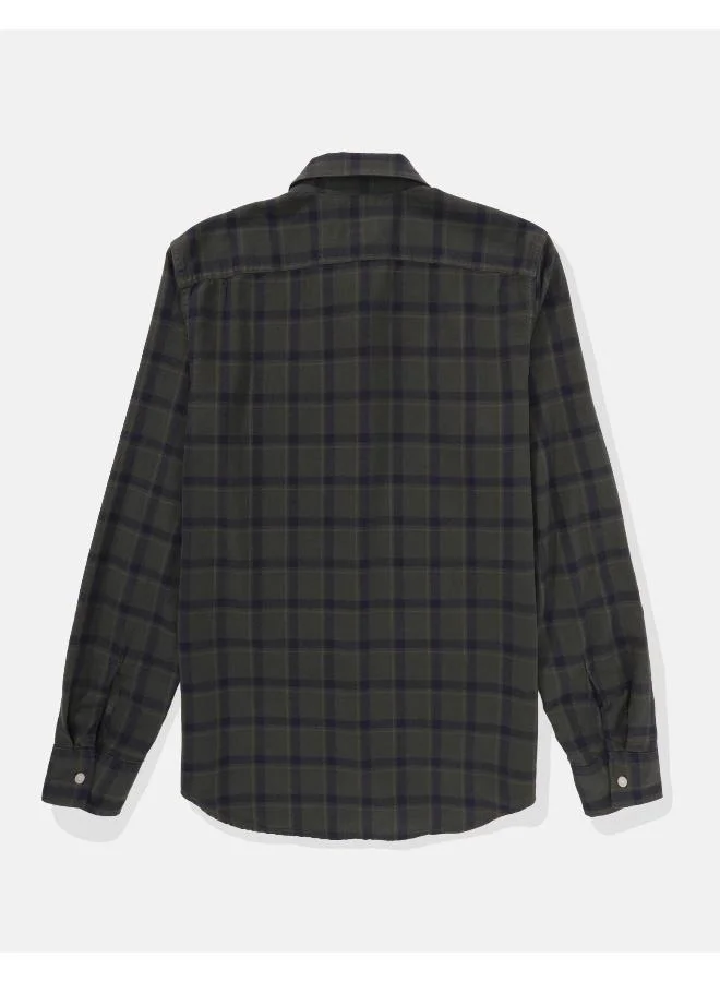 American Eagle AE Plaid Slim Fit Everyday Button-Up Shirt