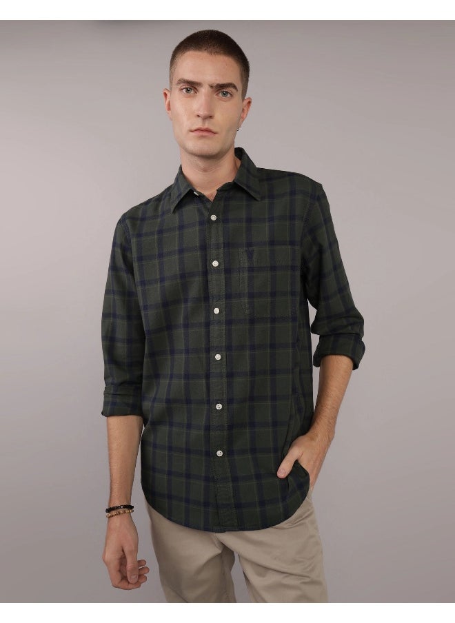 American Eagle - AE Plaid Slim Fit Everyday Button-Up Shirt - Image 1