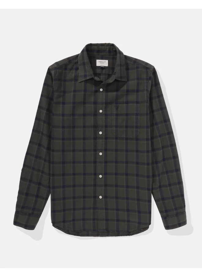 American Eagle AE Plaid Slim Fit Everyday Button-Up Shirt