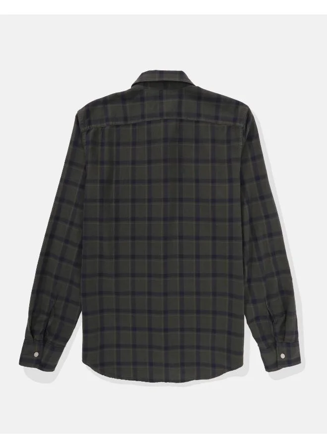 American Eagle AE Plaid Slim Fit Everyday Button-Up Shirt