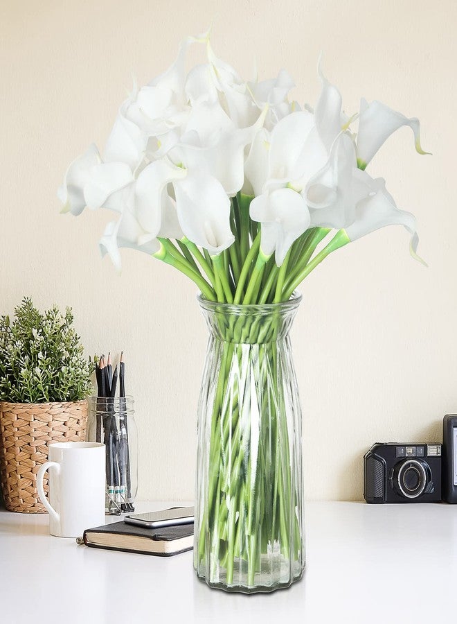 Janinka 60 Pcs Artificial Calla Lily Flowers Bulk Realistic Silk Calla Lilies Bouquet, 14 Inch Faux Flowers for Wedding, Home Decor, Party Centerpieces, Waterproof PU Material (White) - Image 4