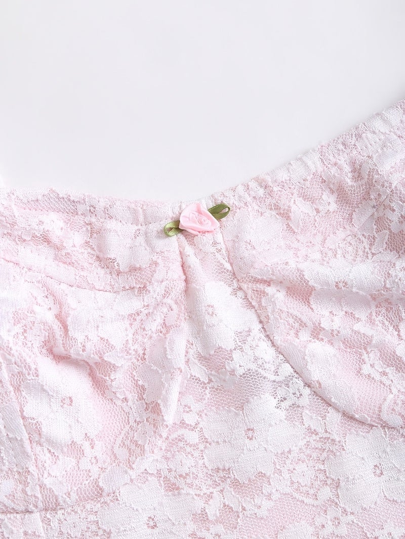 2026 Summer New Style French Retro Gentle Pink Lace Suspender Dress A-Line Short Skirt Pure Desire Sweet Style Vacation Leisure Daily Versatile Princess Dress - Image 4