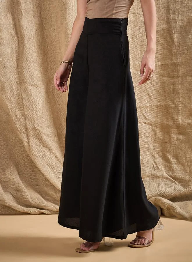 Sassafras Black Wide-Leg Trousers