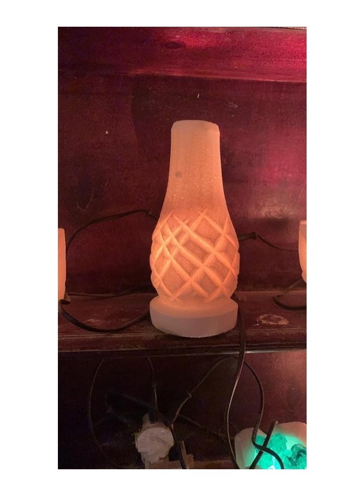 Generic - Luminous rock salt lamp vase to attract positive energy and change your life (Lamp shape with lines) - Image 1