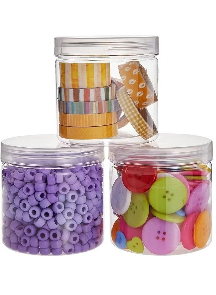 JOGAMS 8Pcs Clear 12 oz Plastic Jars with Lids Slime Containers for Kids DIY Crafts - Image 4