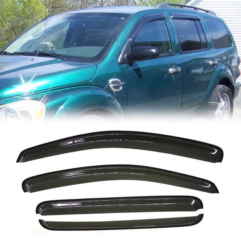 Deebior 94344 Original Side Window Wind Deflector4pcs Outside Mount TapeOn Nice Sun Rain Guards SetWindow Visor fit for 20042009 Dodge Durango 20072009 Chrysler Aspen