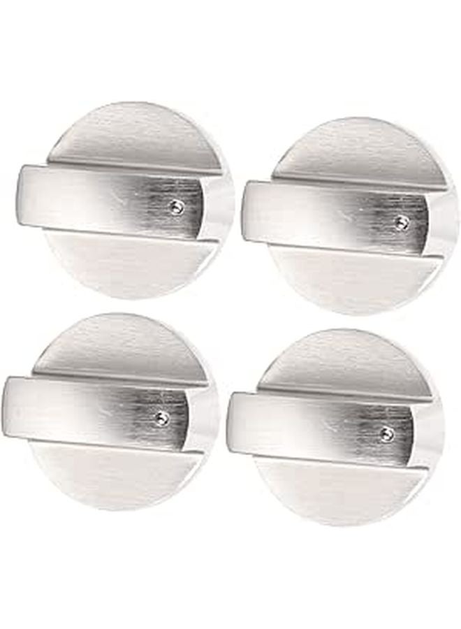 Universal 4 Piece Stainless Steel Gas Stove Control Knobs 6mm Shaft Replacement - Image 1