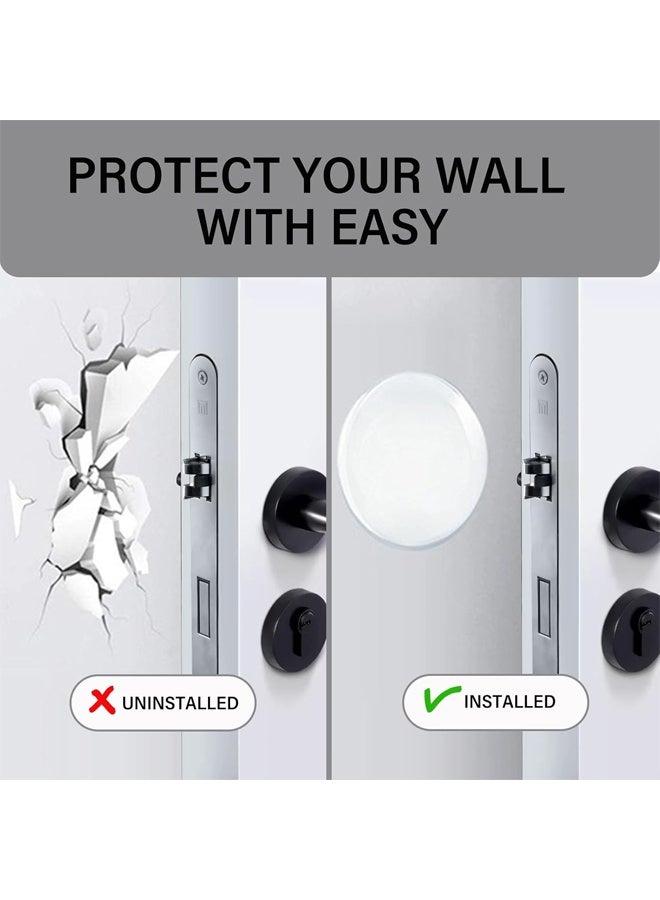 إتش كيو جيمنغ سدادة مقابض الأبواب والجدران، سدادات أبواب للحائط، 8 قطع من مقابض الأبواب المطاطية، وسادة دائرية لحماية الحائط، واقي حائط هادئ لمقبض الباب، كاتم صوت ذاتي اللصق لحماية مصد الباب - Image 4