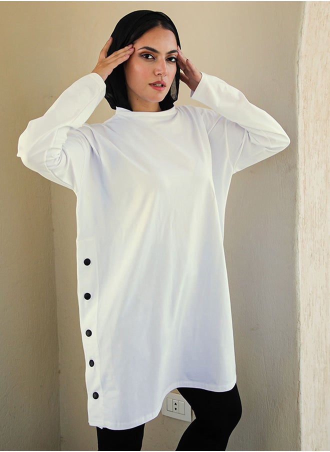 Tie Shop - Tie Shop - Button Up T Shirt - Off-White For Women - Image 1