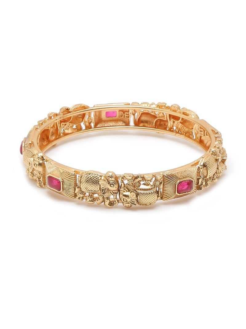 YouBella Jewellery for women Traditional Gold Plated Jewelry Bracelet Bangles for Women and Girls (2.6) - Image 2