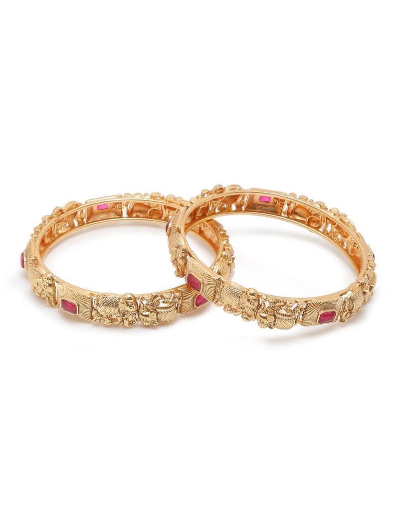 YouBella Jewellery for women Traditional Gold Plated Jewelry Bracelet Bangles for Women and Girls (2.6) - Image 5