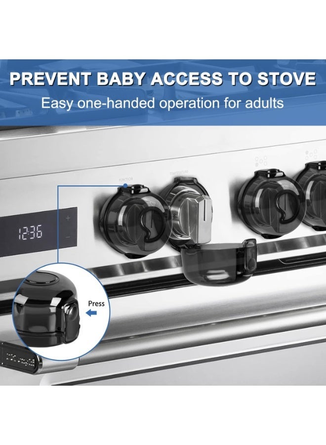 general Stove Knob Covers for Child Safety (5 Pack) - Gas Stove Knob Covers with Strong Adhesive Double-Sided Tape Oven Knob Covers for Child Safety Prevent Kids & Pets from Turning on Stoves - Image 4