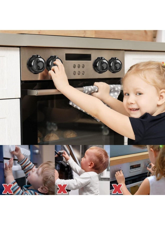 general Stove Knob Covers for Child Safety (5 Pack) - Gas Stove Knob Covers with Strong Adhesive Double-Sided Tape Oven Knob Covers for Child Safety Prevent Kids & Pets from Turning on Stoves - Image 3