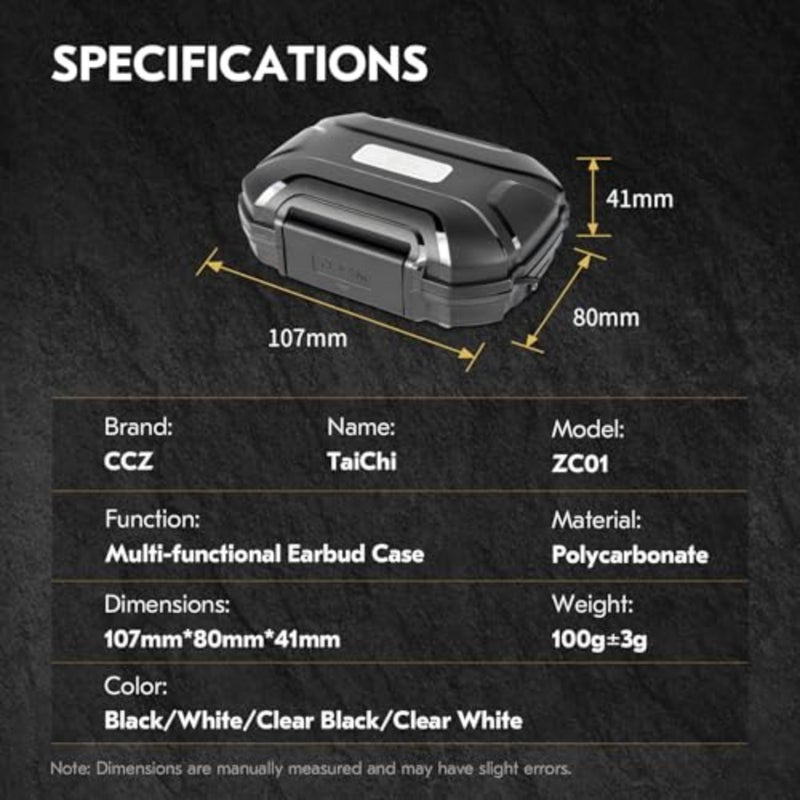 CCZ ZC01 Hard Shell IEM Case for KZ ZS10 Pro in Ear Monitor, Travel Portable Earbuds Case Waterproof Headphone Storage Box for Shure SE215, CCZ Melody, KBEAR KS1, KZ ZAR, Earphone, Earbuds - Image 3