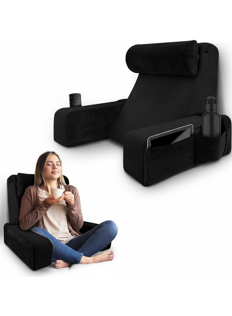 والالا وسادة قراءة مريحة للغاية من إسفنج الذاكرة كبير الحجم، مسند ظهر قابل للإزالة، وسادة أسفل الظهر قابلة للفصل، وسادة دعم الرقبة، وسادة مقعد، وسادة راحة السرير، وسادة استرخاء، وسادة دعم الظهر - Image 1