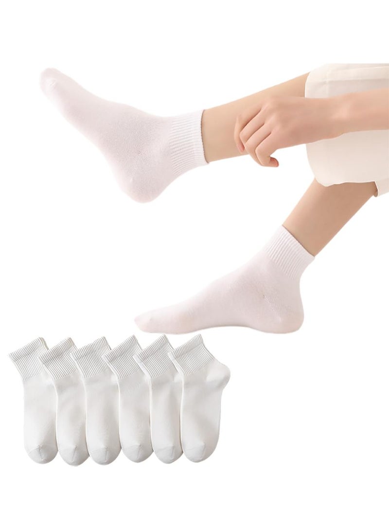Sweet seven Womens Mini Crew Ankle Socks - 6 Pairs of Pure Cotton Athletic Casual Socks for Women - Image 1